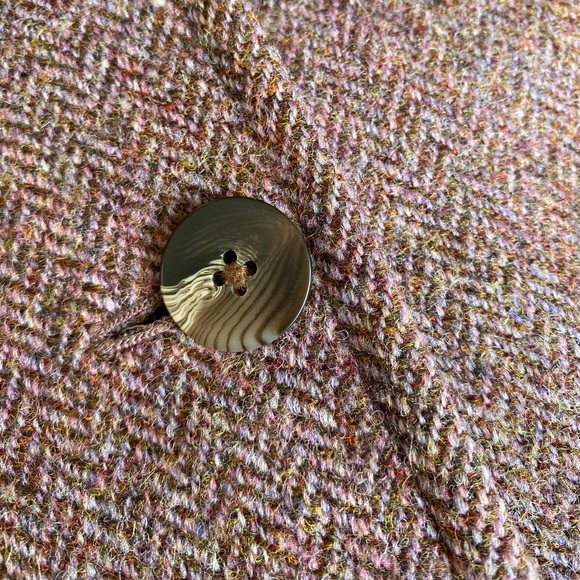 DKNY 100% Wool Jacket Burgundy Houndstooth with Pockets - Picture 11 of 12